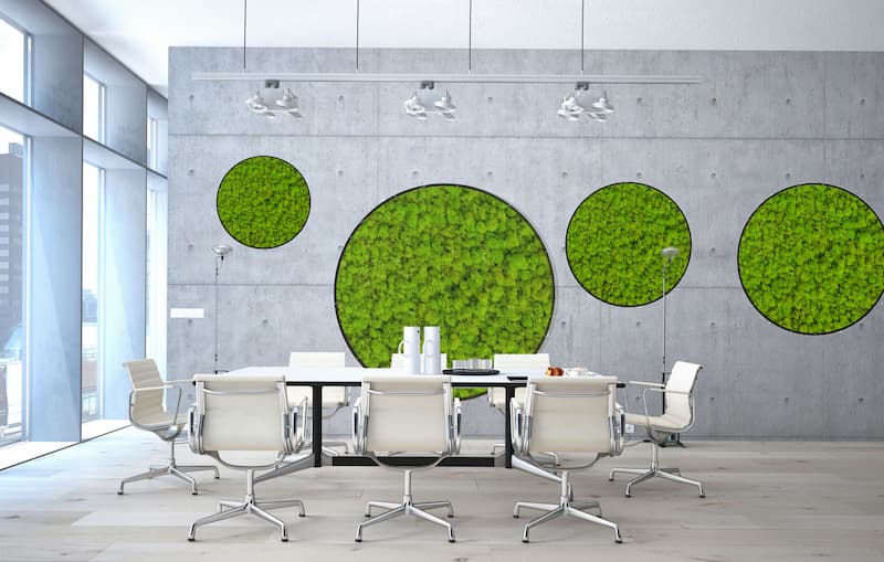 AHA Systeme — Mooswände im Konferenzraum